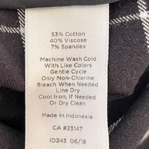 TALBOTS High Waist Straight Leg Black White Windowpane Pants Trousers 12P - Picture 10 of 13